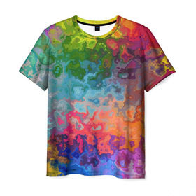 Мужская футболка 3D с принтом Цветная текстура 6 в Курске, 100% полиэфир | прямой крой, круглый вырез горловины, длина до линии бедер | текстура | узор | цветной