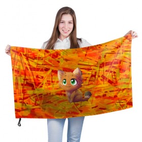 Флаг 3D с принтом Котик в Курске, 100% полиэстер | плотность ткани — 95 г/м2, размер — 67 х 109 см. Принт наносится с одной стороны | cat | взгляд | кот | кот хипстер | котёнок | котятки | котятушки | кошечки | кошка | мордочка