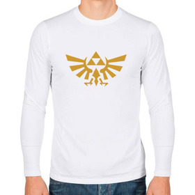 Мужской лонгслив хлопок с принтом The Legend of Zelda в Курске, 100% хлопок |  | triforce | желтый | зельда | легенда | лого | трифорс | эмблема