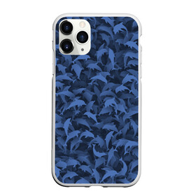 Чехол для iPhone 11 Pro матовый с принтом Камуфляж с дельфинами в Курске, Силикон |  | Тематика изображения на принте: вода | дельфин | дельфины | милитари | море | океан | паттерн | синий | текстура | черное