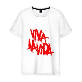 Мужская футболка хлопок с принтом Viva La Vida в Курске, 100% хлопок | прямой крой, круглый вырез горловины, длина до линии бедер, слегка спущенное плечо. | coldplay