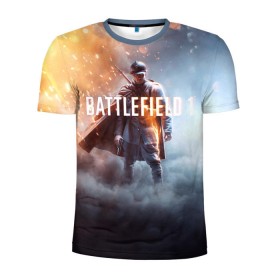 Мужская футболка 3D спортивная с принтом Battlefield One в Курске, 100% полиэстер с улучшенными характеристиками | приталенный силуэт, круглая горловина, широкие плечи, сужается к линии бедра | battlefield 1 | battlefield one | dice | ea | electronic arts | frostbite | tm | батлфилд 1
