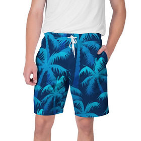 Мужские шорты 3D с принтом Пальмы в Курске,  полиэстер 100% | прямой крой, два кармана без застежек по бокам. Мягкая трикотажная резинка на поясе, внутри которой широкие завязки. Длина чуть выше колен | summer | лес | пальмы | природа