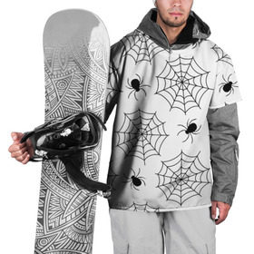 Накидка на куртку 3D с принтом Паутинка в Курске, 100% полиэстер |  | Тематика изображения на принте: белый | паук | паутина | узор | хэллоуин | черный