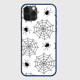Чехол для iPhone 12 Pro с принтом Паутинка в Курске, силикон | область печати: задняя сторона чехла, без боковых панелей | белый | паук | паутина | узор | хэллоуин | черный