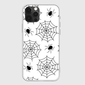 Чехол для iPhone 12 Pro Max с принтом Паутинка в Курске, Силикон |  | белый | паук | паутина | узор | хэллоуин | черный