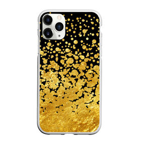 Чехол для iPhone 11 Pro матовый с принтом Золотой в Курске, Силикон |  | блеск | блестки | желтый | круги | перетекание | россыпь | черный
