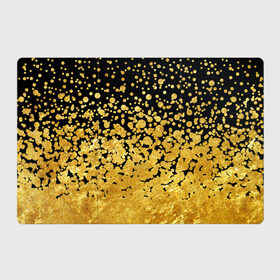 Магнитный плакат 3Х2 с принтом Золотой в Курске, Полимерный материал с магнитным слоем | 6 деталей размером 9*9 см | блеск | блестки | желтый | круги | перетекание | россыпь | черный