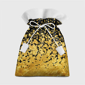 Подарочный 3D мешок с принтом Золотой в Курске, 100% полиэстер | Размер: 29*39 см | Тематика изображения на принте: блеск | блестки | желтый | круги | перетекание | россыпь | черный