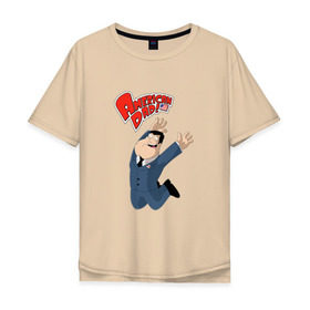 Мужская футболка хлопок Oversize с принтом American Dad в Курске, 100% хлопок | свободный крой, круглый ворот, “спинка” длиннее передней части | 