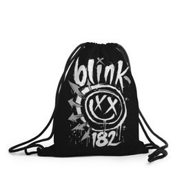 Рюкзак-мешок 3D с принтом Blink-182 в Курске, 100% полиэстер | плотность ткани — 200 г/м2, размер — 35 х 45 см; лямки — толстые шнурки, застежка на шнуровке, без карманов и подкладки | blink | california | pop | punk | rock | группа | калифорния | панк | рок