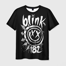 Мужская футболка 3D с принтом Blink-182 в Курске, 100% полиэфир | прямой крой, круглый вырез горловины, длина до линии бедер | Тематика изображения на принте: blink | california | pop | punk | rock | группа | калифорния | панк | рок