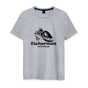 Мужская футболка хлопок с принтом Fisherman Pro в Курске, 100% хлопок | прямой крой, круглый вырез горловины, длина до линии бедер, слегка спущенное плечо. | 