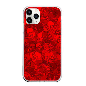 Чехол для iPhone 11 Pro матовый с принтом Красные черепа в Курске, Силикон |  | камуфляж | кости | красный | милитари | паттерн | скелет | текстура | хеллоуин
