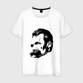 Мужская футболка хлопок с принтом Фридрих Ницше Безумие в Курске, 100% хлопок | прямой крой, круглый вырез горловины, длина до линии бедер, слегка спущенное плечо. | фридрих ницше безумие friedrich nietzsche