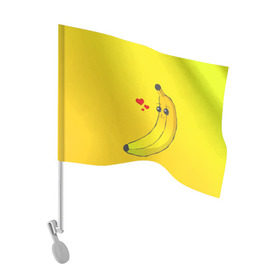Флаг для автомобиля с принтом Just Banana (Yellow) в Курске, 100% полиэстер | Размер: 30*21 см | Тематика изображения на принте: banana | банан | желтый | оранжевый | фрукты