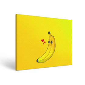 Холст прямоугольный с принтом Just Banana (Yellow) в Курске, 100% ПВХ |  | banana | банан | желтый | оранжевый | фрукты