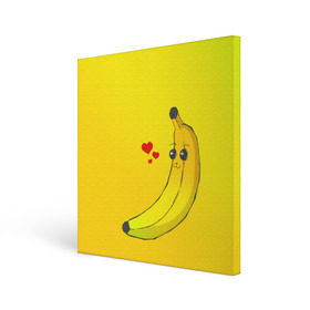 Холст квадратный с принтом Just Banana (Yellow) в Курске, 100% ПВХ |  | Тематика изображения на принте: banana | банан | желтый | оранжевый | фрукты