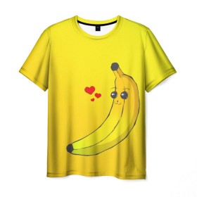 Мужская футболка 3D с принтом Just Banana (Yellow) в Курске, 100% полиэфир | прямой крой, круглый вырез горловины, длина до линии бедер | banana | банан | желтый | оранжевый | фрукты