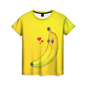 Женская футболка 3D с принтом Just Banana (Yellow) в Курске, 100% полиэфир ( синтетическое хлопкоподобное полотно) | прямой крой, круглый вырез горловины, длина до линии бедер | banana | банан | желтый | оранжевый | фрукты