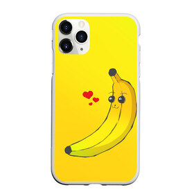 Чехол для iPhone 11 Pro Max матовый с принтом Just Banana (Yellow) в Курске, Силикон |  | banana | банан | желтый | оранжевый | фрукты