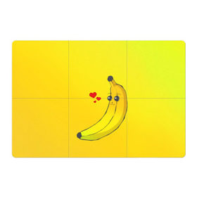 Магнитный плакат 3Х2 с принтом Just Banana (Yellow) в Курске, Полимерный материал с магнитным слоем | 6 деталей размером 9*9 см | Тематика изображения на принте: banana | банан | желтый | оранжевый | фрукты