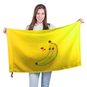 Флаг 3D с принтом Just Banana (Yellow) в Курске, 100% полиэстер | плотность ткани — 95 г/м2, размер — 67 х 109 см. Принт наносится с одной стороны | banana | банан | желтый | оранжевый | фрукты