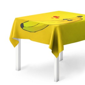 Скатерть 3D с принтом Just Banana (Yellow) в Курске, 100% полиэстер (ткань не мнется и не растягивается) | Размер: 150*150 см | banana | банан | желтый | оранжевый | фрукты