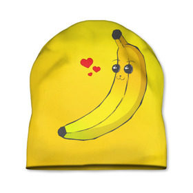 Шапка 3D с принтом Just Banana (Yellow) в Курске, 100% полиэстер | универсальный размер, печать по всей поверхности изделия | Тематика изображения на принте: banana | банан | желтый | оранжевый | фрукты