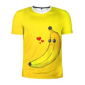 Мужская футболка 3D спортивная с принтом Just Banana (Yellow) в Курске, 100% полиэстер с улучшенными характеристиками | приталенный силуэт, круглая горловина, широкие плечи, сужается к линии бедра | banana | банан | желтый | оранжевый | фрукты