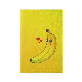 Обложка для паспорта матовая кожа с принтом Just Banana (Yellow) в Курске, натуральная матовая кожа | размер 19,3 х 13,7 см; прозрачные пластиковые крепления | banana | банан | желтый | оранжевый | фрукты