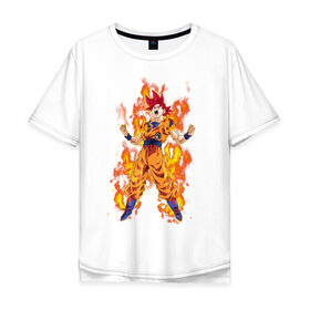 Мужская футболка хлопок Oversize с принтом Dragon Ball в Курске, 100% хлопок | свободный крой, круглый ворот, “спинка” длиннее передней части | anime | dragon ball | goku | драгон болл