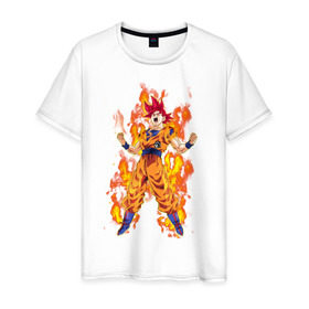 Мужская футболка хлопок с принтом Dragon Ball в Курске, 100% хлопок | прямой крой, круглый вырез горловины, длина до линии бедер, слегка спущенное плечо. | anime | dragon ball | goku | драгон болл
