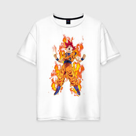 Женская футболка хлопок Oversize с принтом Dragon Ball в Курске, 100% хлопок | свободный крой, круглый ворот, спущенный рукав, длина до линии бедер
 | anime | dragon ball | goku | драгон болл