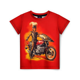 Детская футболка 3D с принтом Всадник в Курске, 100% гипоаллергенный полиэфир | прямой крой, круглый вырез горловины, длина до линии бедер, чуть спущенное плечо, ткань немного тянется | bike | harley | honda | kawasaki | moto | suzuki | yamaha | байкер | всадник | мотоцикл | рыцарь