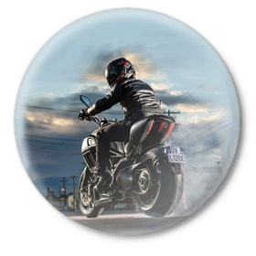 Значок с принтом Ducati в Курске,  металл | круглая форма, металлическая застежка в виде булавки | Тематика изображения на принте: bike | ducati | harley | honda | moto | suzuki | yamaha | байк | мотоцикл | спорт