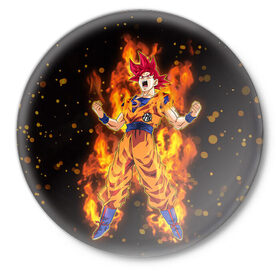 Значок с принтом Dragon Ball в Курске,  металл | круглая форма, металлическая застежка в виде булавки | anime | dragon ball | goku | драгон болл