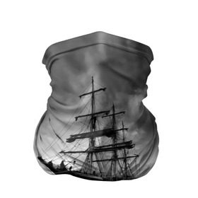 Бандана-труба 3D с принтом Пиратский флот России в Курске, 100% полиэстер, ткань с особыми свойствами — Activecool | плотность 150‒180 г/м2; хорошо тянется, но сохраняет форму | вмф | вода | корабль | мачта | мичман | море | мореман | моряк | небо | облака | океан | пират | пиратство | серый | черно белый