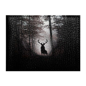 Обложка для студенческого билета с принтом Лес / Олень в тумане в Курске, натуральная кожа | Размер: 11*8 см; Печать на всей внешней стороне | Тематика изображения на принте: абстракция | арт | глаза | девушка | деревья | животное | животные | лес | листья | лучшие | ночь | олень | пейзаж | природа | туман | хеллоуин