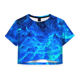 Женская футболка 3D укороченная с принтом Frozen fractal в Курске, 100% полиэстер | круглая горловина, длина футболки до линии талии, рукава с отворотами | abstract | abstraction | fractal | optical | абстракция | фрактал