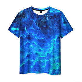 Мужская футболка 3D с принтом Frozen fractal в Курске, 100% полиэфир | прямой крой, круглый вырез горловины, длина до линии бедер | abstract | abstraction | fractal | optical | абстракция | фрактал