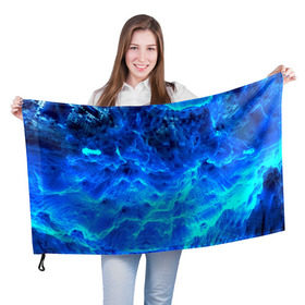 Флаг 3D с принтом Frozen fractal в Курске, 100% полиэстер | плотность ткани — 95 г/м2, размер — 67 х 109 см. Принт наносится с одной стороны | abstract | abstraction | fractal | optical | абстракция | фрактал