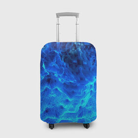 Чехол для чемодана 3D с принтом Frozen fractal в Курске, 86% полиэфир, 14% спандекс | двустороннее нанесение принта, прорези для ручек и колес | abstract | abstraction | fractal | optical | абстракция | фрактал