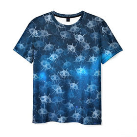 Мужская футболка 3D с принтом Летающие макаронные монстры в Курске, 100% полиэфир | прямой крой, круглый вырез горловины, длина до линии бедер | галактикаб паттерн | звезды | космос | лапша | лмм | мем | пастафарианство | спагетти | тефтели | фрикадельки