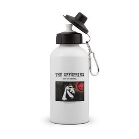 Бутылка спортивная с принтом The Offspring - out of control в Курске, металл | емкость — 500 мл, в комплекте две пластиковые крышки и карабин для крепления | Тематика изображения на принте: 