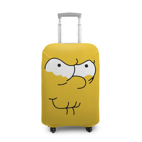 Чехол для чемодана 3D с принтом Simpsons Lemon Face в Курске, 86% полиэфир, 14% спандекс | двустороннее нанесение принта, прорези для ручек и колес | Тематика изображения на принте: лимонное | лицо | симпсоны
