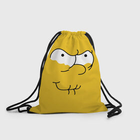 Рюкзак-мешок 3D с принтом Simpsons Lemon Face в Курске, 100% полиэстер | плотность ткани — 200 г/м2, размер — 35 х 45 см; лямки — толстые шнурки, застежка на шнуровке, без карманов и подкладки | лимонное | лицо | симпсоны