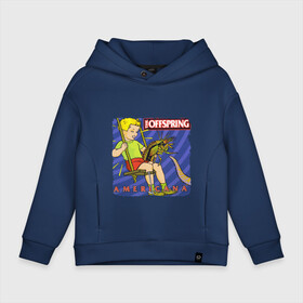 Детское худи Oversize хлопок с принтом The Offspring - americana в Курске, френч-терри — 70% хлопок, 30% полиэстер. Мягкий теплый начес внутри —100% хлопок | боковые карманы, эластичные манжеты и нижняя кромка, капюшон на магнитной кнопке | the offspring | качели | офспринг | оффспринг | рок | таракан | щупальце