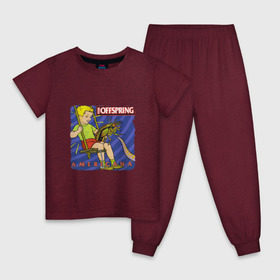 Детская пижама хлопок с принтом The Offspring - americana в Курске, 100% хлопок |  брюки и футболка прямого кроя, без карманов, на брюках мягкая резинка на поясе и по низу штанин
 | the offspring | качели | офспринг | оффспринг | рок | таракан | щупальце