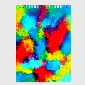 Скетчбук с принтом Буйство акварели в Курске, 100% бумага
 | 48 листов, плотность листов — 100 г/м2, плотность картонной обложки — 250 г/м2. Листы скреплены сверху удобной пружинной спиралью | abstraction | color | spray | tie dye | абстракция | акварель | живопись | искусство | краски | текстуры | цветные краски | яркие цвета